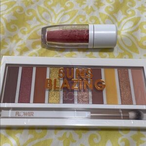 Flower Bundle! Suns Blazing Eyeshadow Palette & Powder to Cream Lip Gloss, NIP